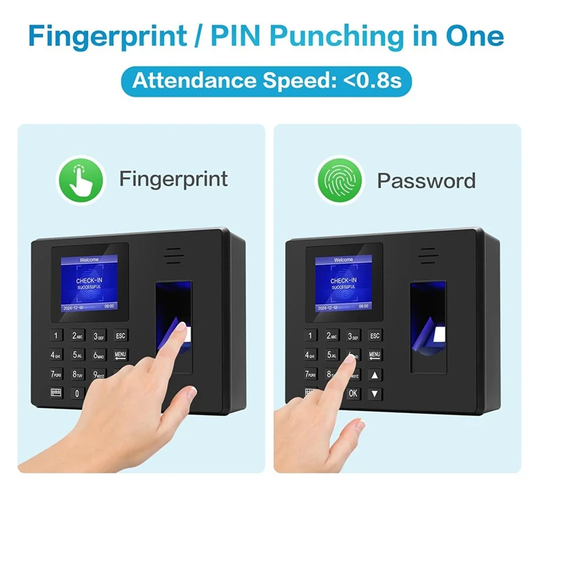 N11R- Fingerprint Clock Finger Scanning And PIN Punch In One, No Monthly Fee Deduction Lunch Time Editor Lacks Punch