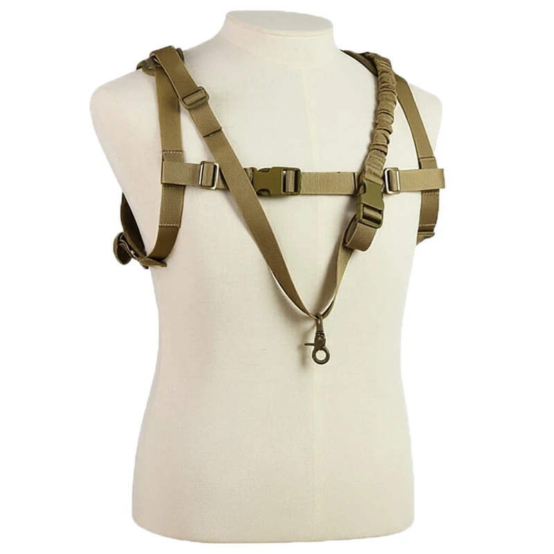 

Outdoor Single Point Tactical Harness H-Shape Decompression Hunting Vest Airsoft Rifle Safety Rope Training Gear For Men/Women