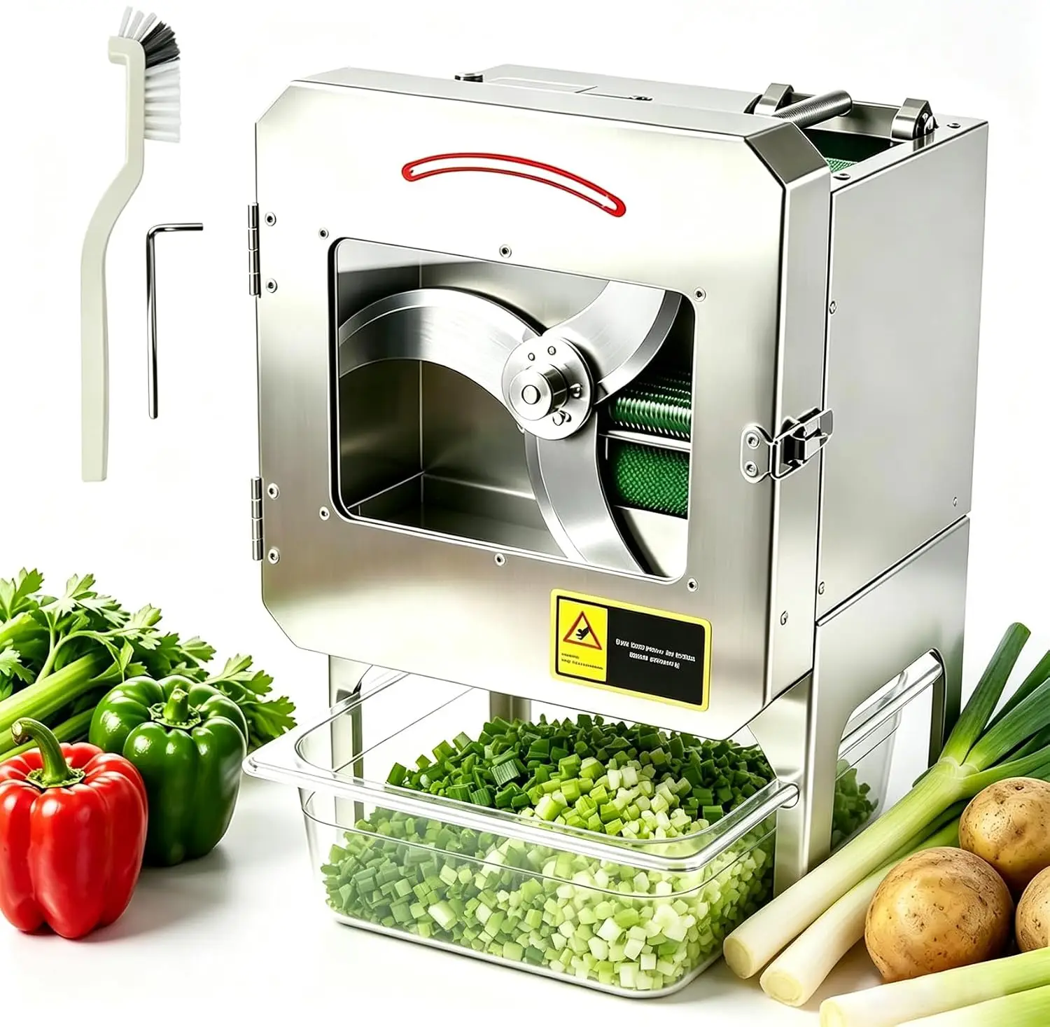 Commercial Green Onion Slicer, 360W 110V, 0.04‑1.57 in Adjustable Thickness