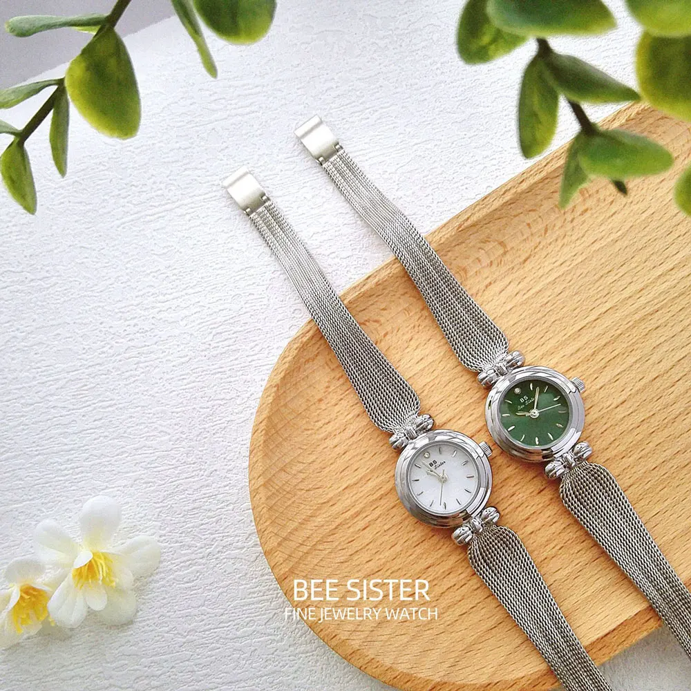 NEW Women's Watches Small Green Dial Luxury Quartz Watch Vintage Ladies Dress Bracelet Watches For Woman Simple Clock