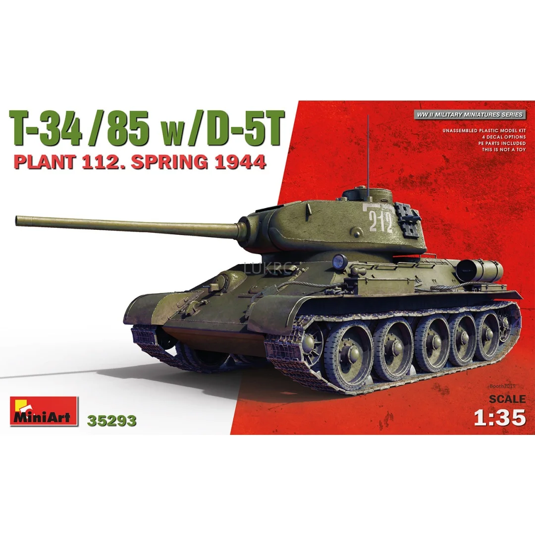 Miniart 35293 1/35 T-34/85 w/D-5T PLANT 112. SPRING 1944 Assembly Highly Detailed Military Hobby Hot  Collection