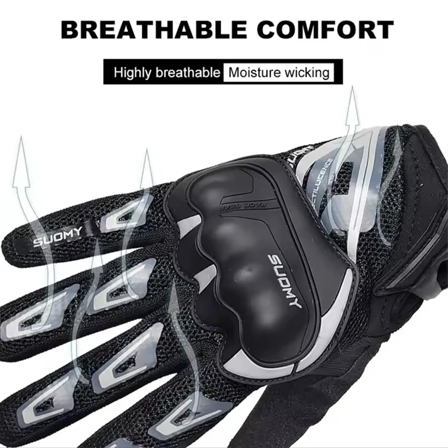Motorcycle Gloves Summer Mesh Breathable Moto Gloves Men Women Touch Screen Motocross Gloves