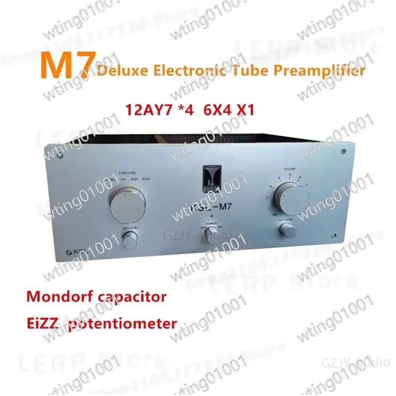 for M7 Tube Preamp with Double C Transformer and EIZZ Potentiometer HiFi Audio Amplifier using 12AY7 and 6X4 Valves for