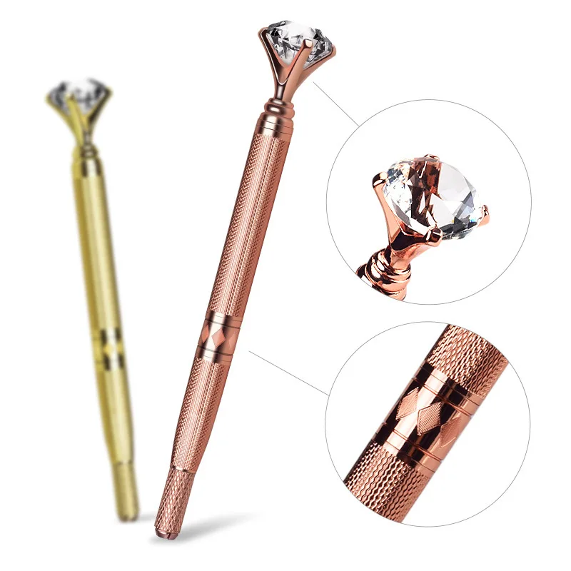 3Pcs Diamond microblading pen Caneta Tebori Microblading Alumínio Sobrancelhas 1 Caneta Tebori Diamante Rose