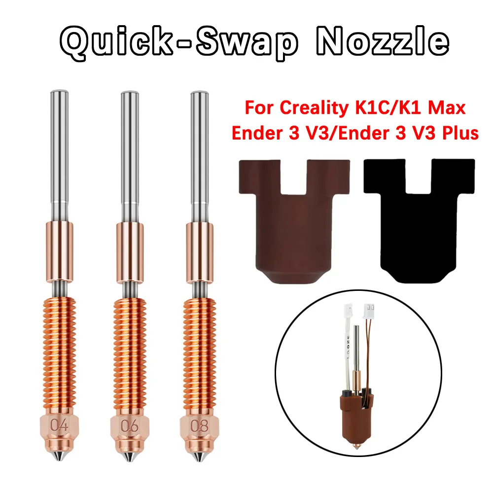 K1 Max Quick-Swap Nozzle K1 SE Nozzles K1C All-in-one Nozzle For Creality K1C/K1 Max/Ender 3 V3/Ender 3 V3 Plus 3D Printer