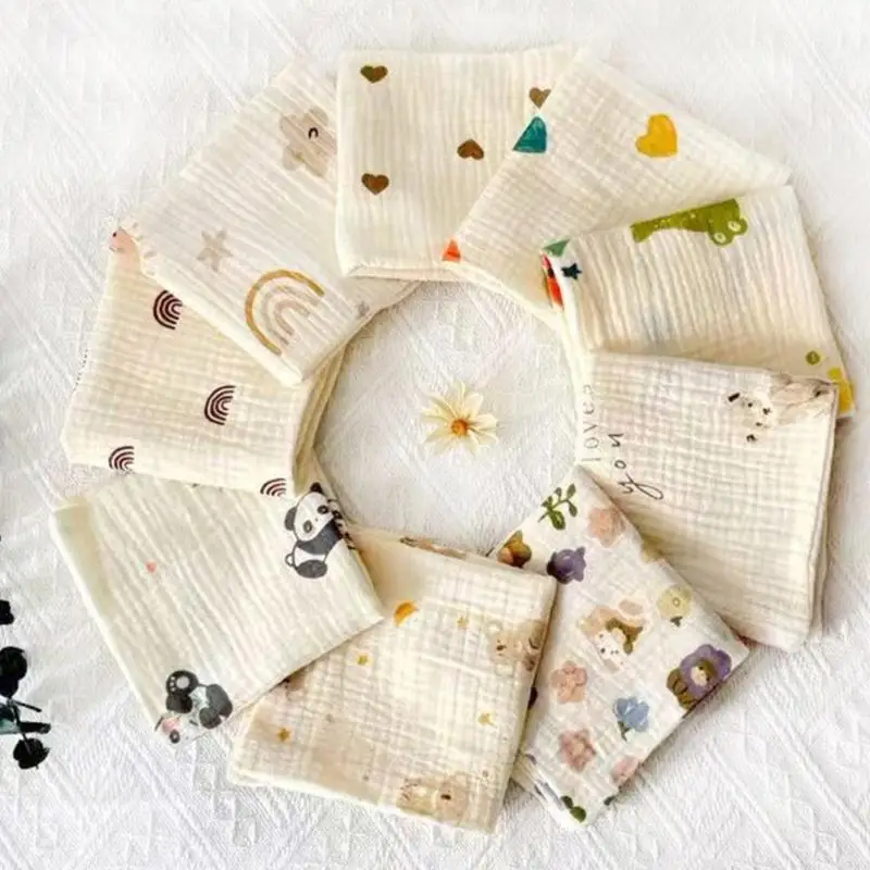 Corb 5pcs paños burp algodón transpirable toalla baño para bebés algodón algodón 25x25cm