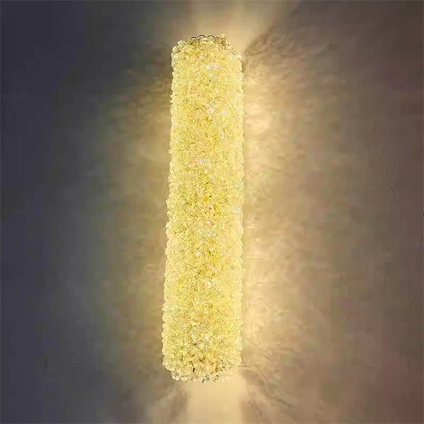 

Light luxury crystal wall lamps living room main lamp bedroom dining room modern villa high-end strip decor wall sconces lights