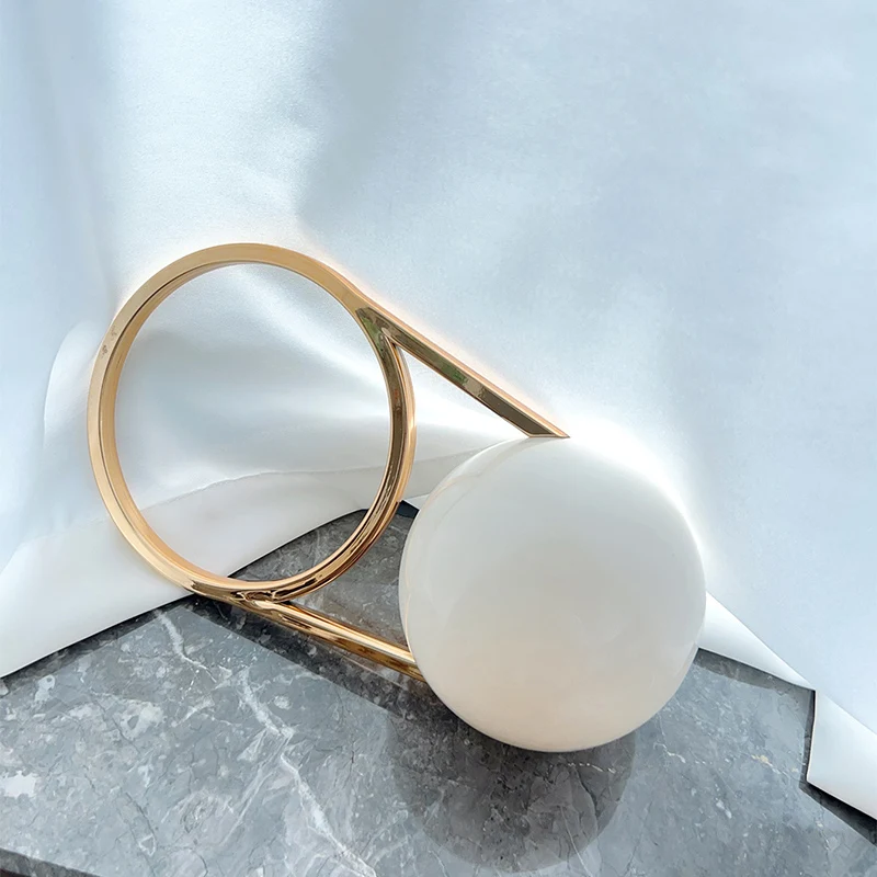 Luxury Designer Evening Clutch With Ball Handle Acrylic Women Handbag Creative High-end Bowling Wedding Purses Party Tote Ladies