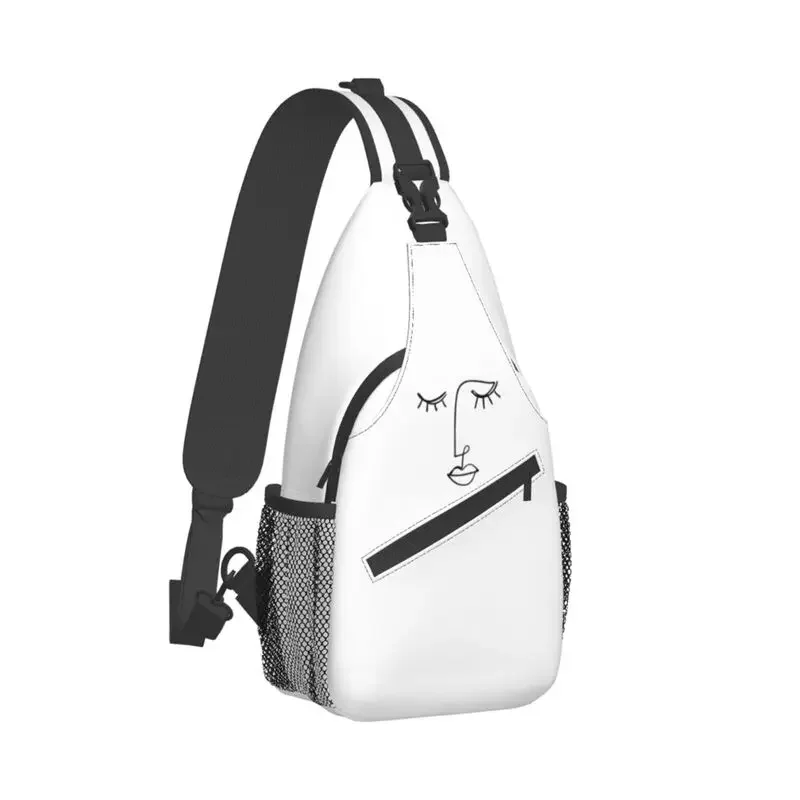 Fashion One Line Face Art Sling Bags for Cycling Camping Men Pablo Picasso Chest Crossbody Backpack Shoulder Daypack