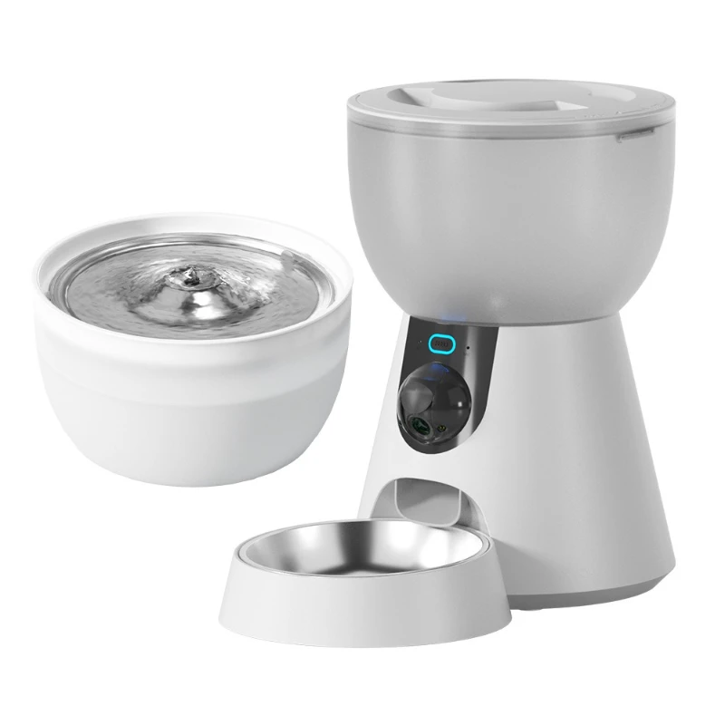 

Smart pet feeding set, stainless steel water dispenser