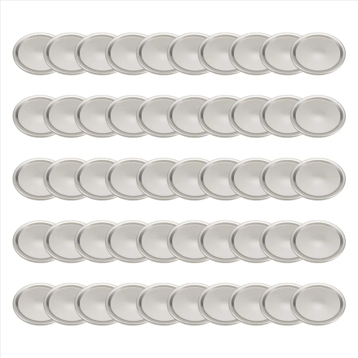 BHBL 50 pièces Couvercles de bocaux à large ouverture 86 MM, réutilisables, étanches, à deux parties, argentés, avec joints en silicone