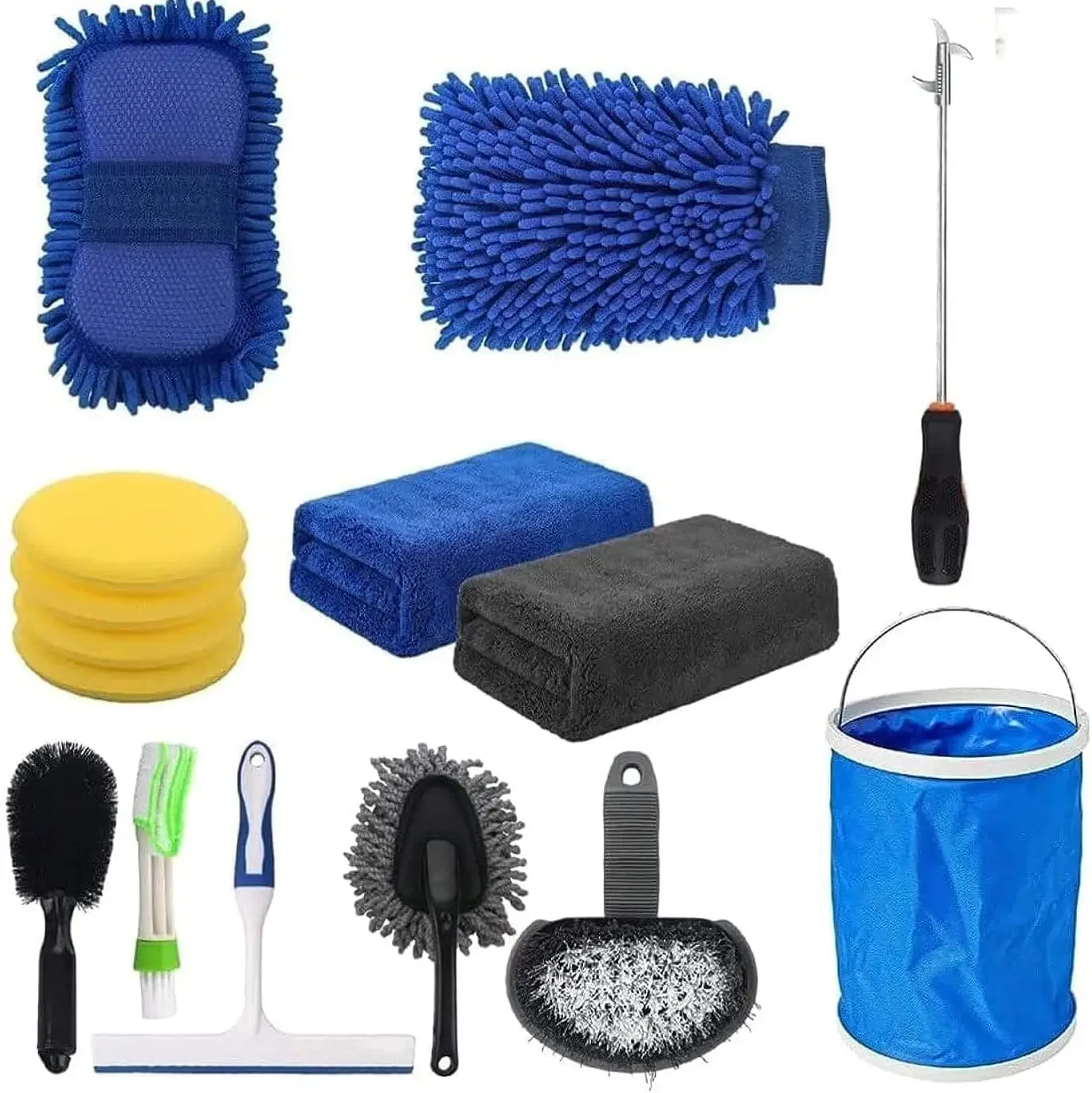 

Набор инструментов для чистки автомойки, складное ведро, варежка для мытья, губчатые полотенца, щетка для шин, скребок для окон, полный набор для ухода за салоном автомобиля