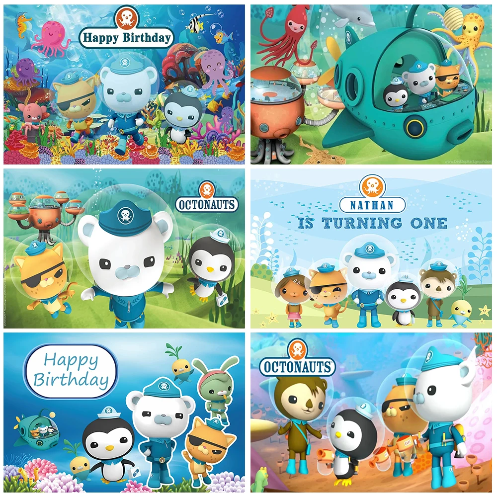 Octonauts Theme Bckground Kids Boys Birthday Party Decor Banner Cartoon Underwater World Sea Pockets Brave Boys Child Toy Custom