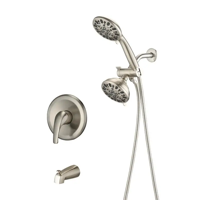 

Dual 2-in-1 Rain Shower and Tub Faucet Set with High Pressure and Valve