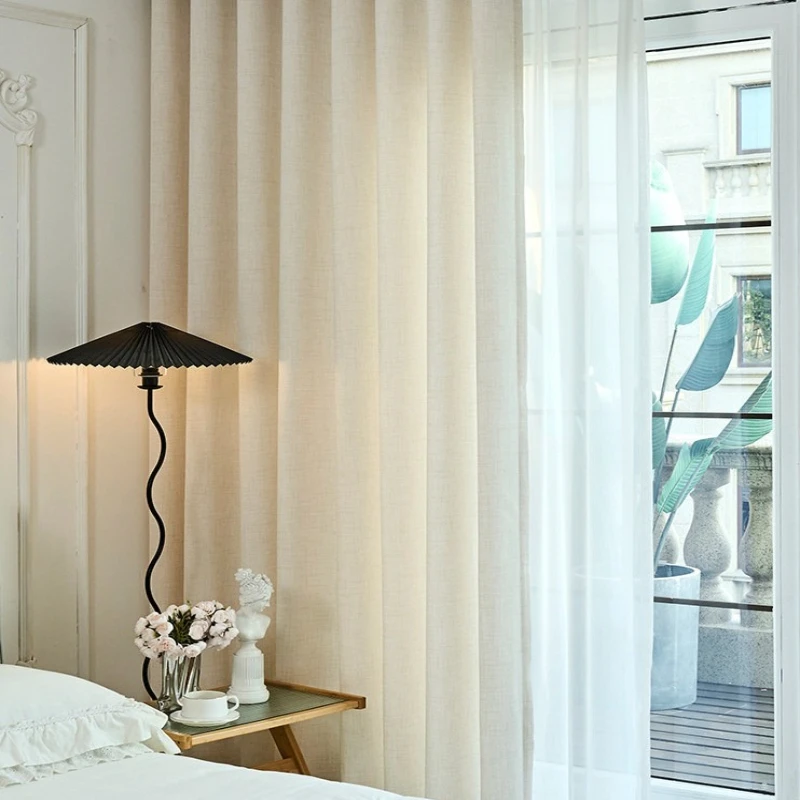 Linen Curtains for Living Dining Room Bedroom  Balcony Wardrobe Dustproof Gauze Fashionluxury Curtains Tulle Custom Size