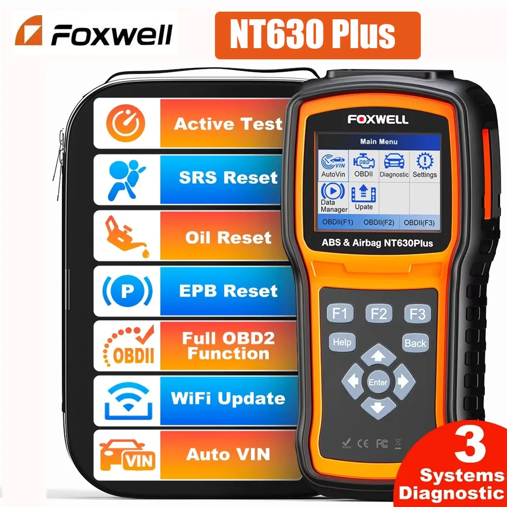 Foxwell NT630 Plus Automotive OBD2 Scanner ABS SRS EPB OIL SAS Calibration Check Engine Car Code Reader Vehicle Diagnostic Tools
