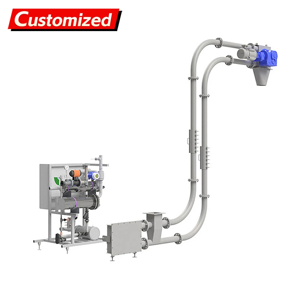 Custom Stainless Steel Tube Chain Conveyor Horizontal Inclined Vertical Transport Powder Mechanical Delivery Disc Cable Conveyor