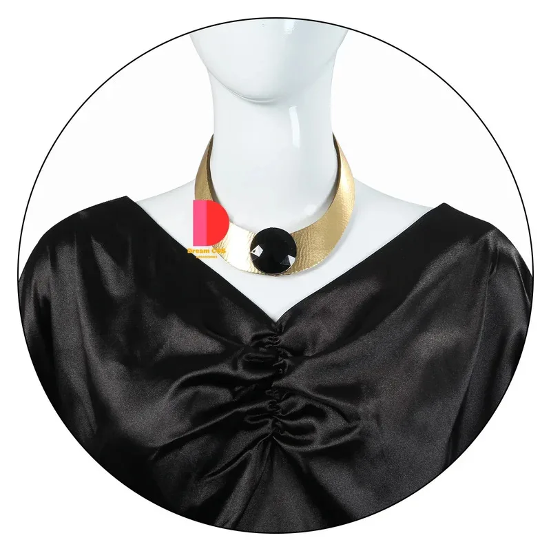 Kostum Cosplay Anime Camearra Keluaran Baru untuk Gaun Hitam Panjang Hiasan Kepala Dasi Set Lengkap Setelan Pesta Halloween Wanita Ir;l5