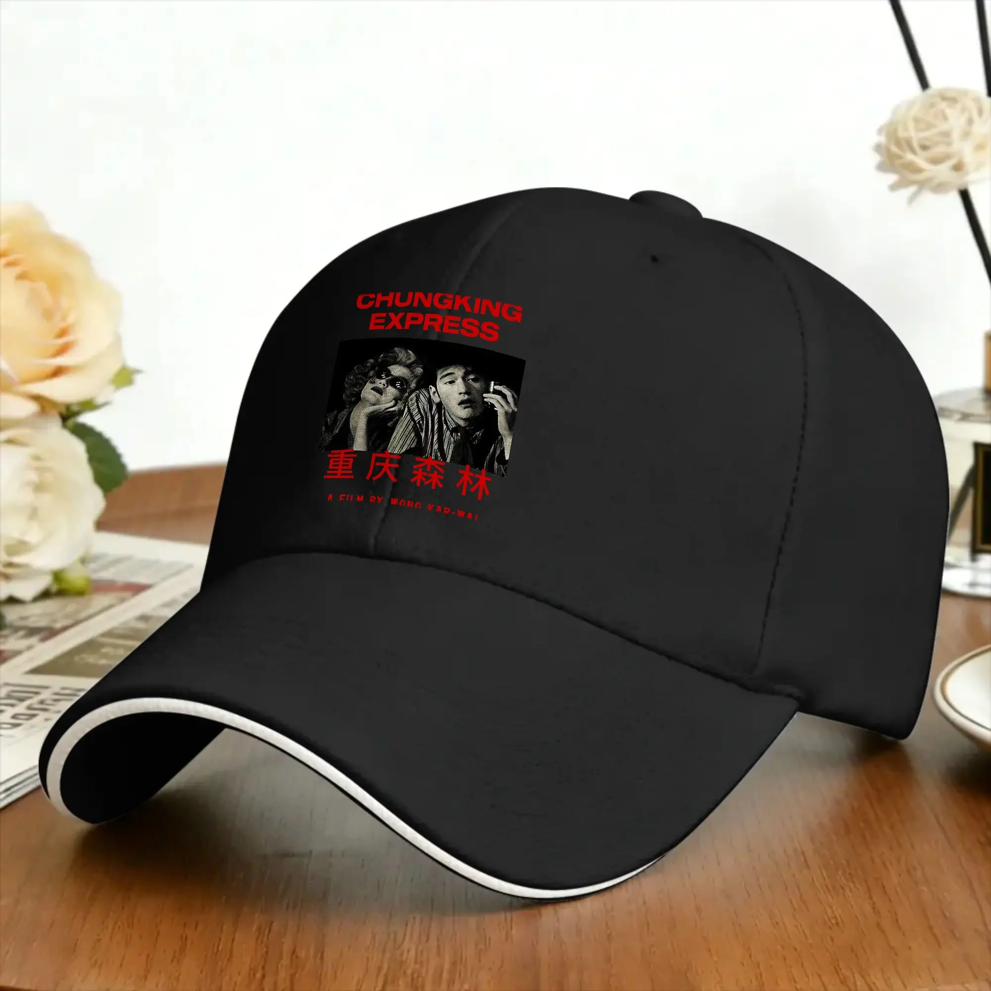 Summer Chungking Express Black White Movie Poster Baseball Cap  Running Hippie Fitted Sun Hats Women Men Wholesale Snapback Cap