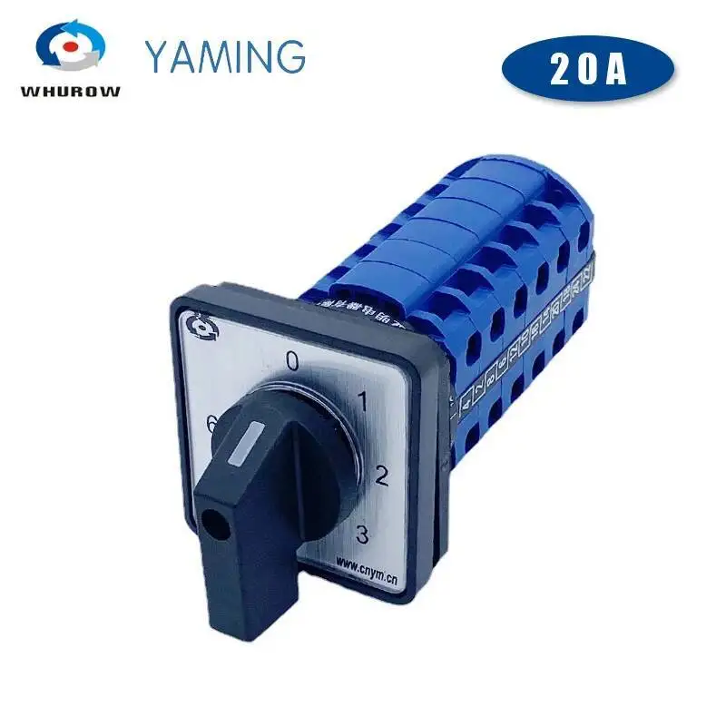 

LW26-20/6 0-6 7 позиций 6 полюсов 20A 660 в универсальное Переключение напряжения двойной провод селективный переключатель управления Cam