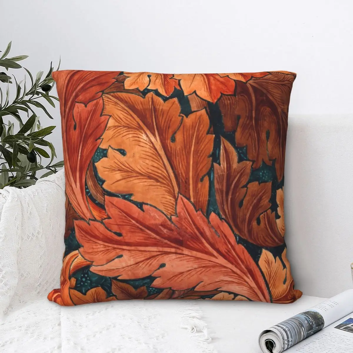 

William Morris's Acanthus Famous Artwork Square Pillowcase Polyester Pillow Cover Velvet Cushion Decor Comfort Throw Pillow Home