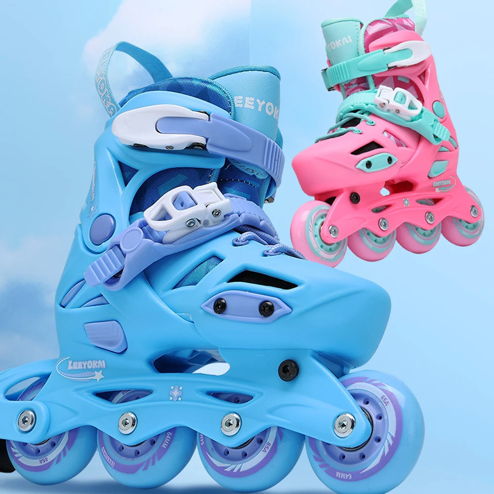 

Adjustable Size Inline Roller Skates Beginners Kids Outdoor Skating Sneakers 4 Wheels Skate Shoes Child Boys Girls Footwear Gift