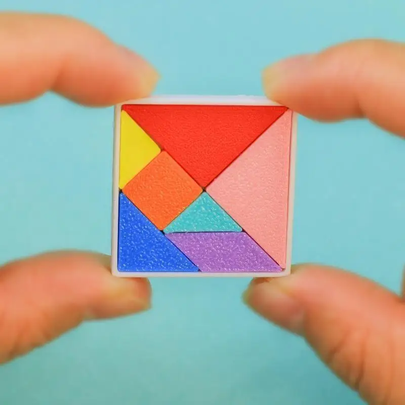 Mini Tangram Puzzle Set for Dollhouse Colorful Simulation Building Blocks Educational Decor for Mini Scene Layout