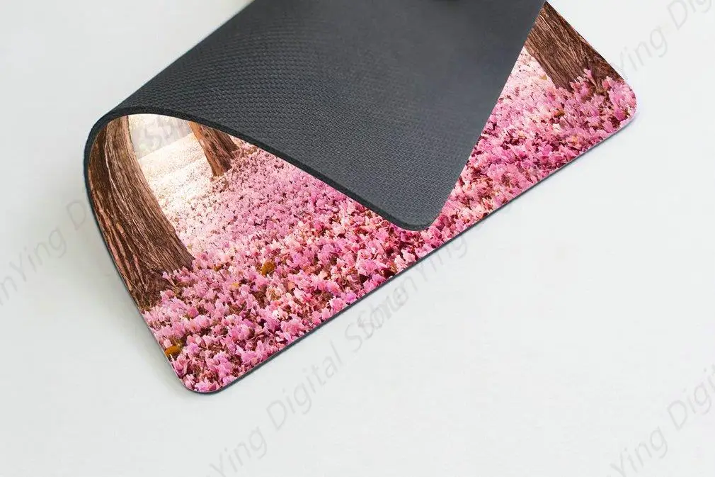 Mouse Pad Gift Pink Flower Tree Romantic Tunnel Personalized Anti Slip Rubber Mouse Pad Suitable For Gaming Office Laptops