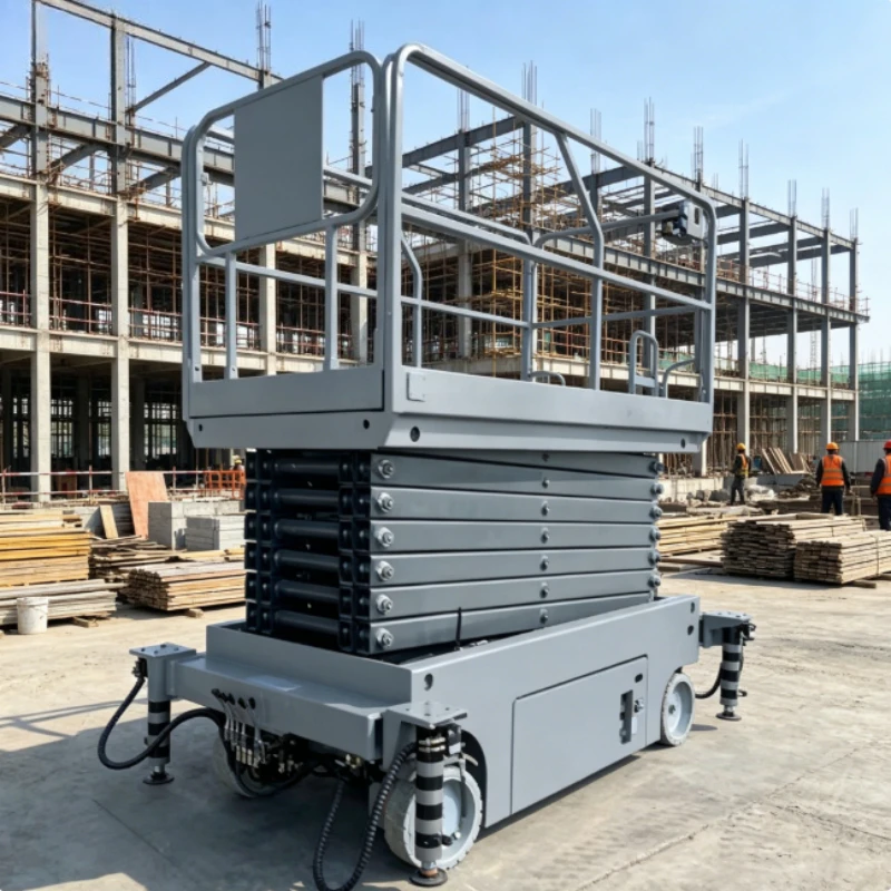 Customized 200KG Compact Mobile Scissor Platform, Wheeled Hydraulic Lifter for Narrow Garages and Workshops