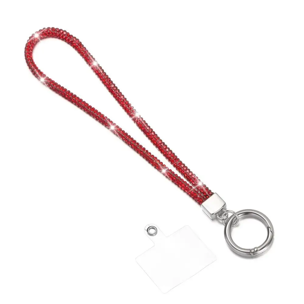 Glitter Keychain Bling Bling Crystal Anti-lost Rope Rhinestone Phone Lanyard Hanging Cord Wrist Straps