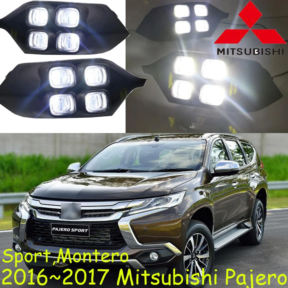 

car bumper headlight for Mitsubishi Pajero daytime light 2016~2018y motor car accessories LED auto headlamp montero fog light