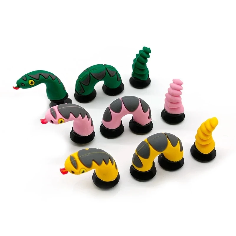 3PC/Set Spoof Cartoon China Dragon PVC Hole Shoe Charms Fit Croc Snake Decorations Buckle DIY Funny Shoe Accessories Unisex Gift image 3