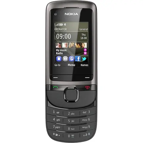 Nokia C2-05 Slide Phone 3.5mm 0.3MP Bluetooth GSM 2-inch 1020mAh FM Radio Physical Keyboard Nokia Spare Used Phone Unlock