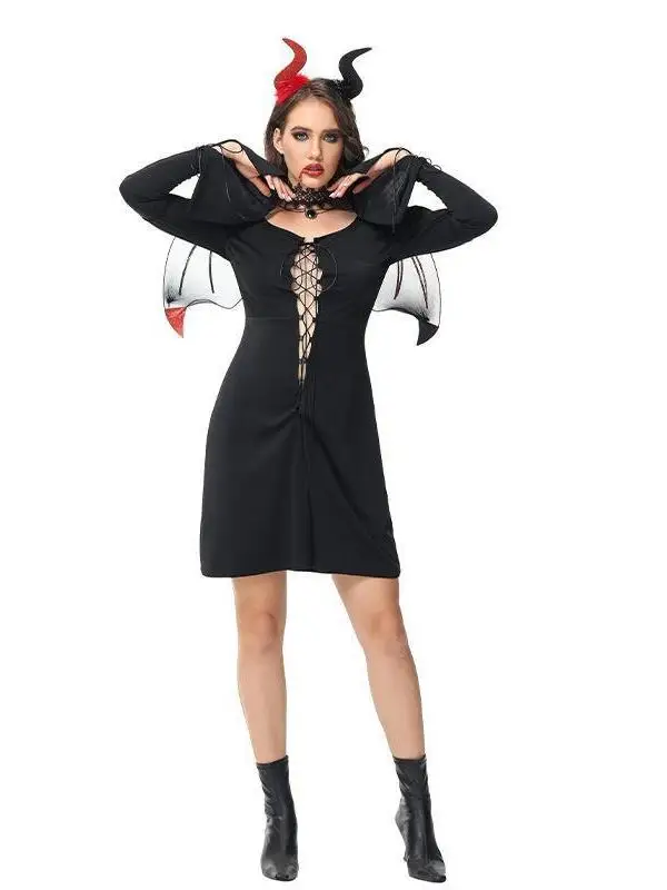 

Сексуальный костюм дьявольной ведьмы Dr, Хэллоуин, сценическое представление, женская мода, связывание Dr, китайское производство, зима 2025