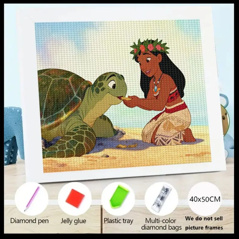 

1 шт., 5D набор для алмазной живописи «сделай сам», полная дрель, круглая вышивка стразами, с милым мультяшным островом, принцесса, кормление