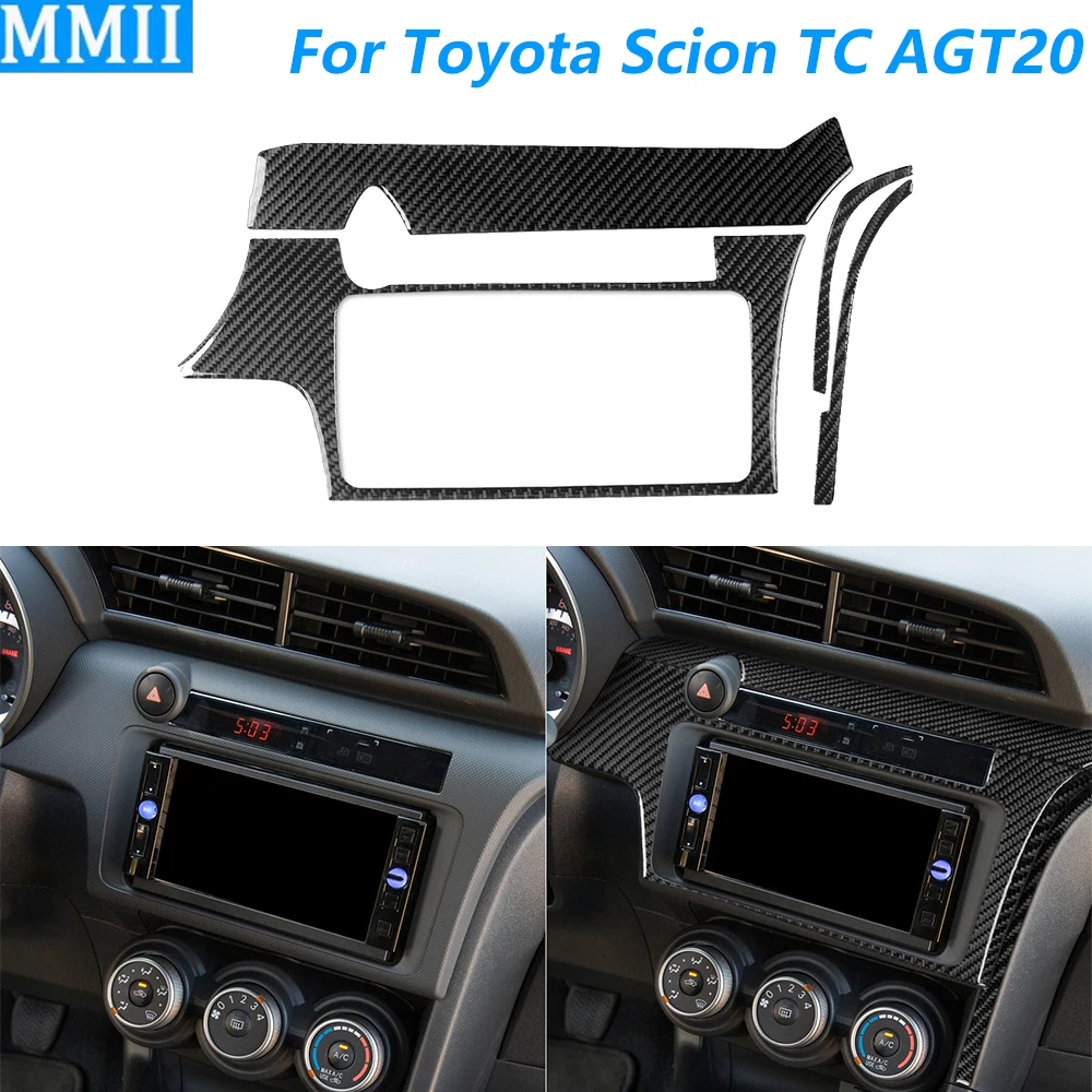 For Toyota Scion TC AGT20 2011-2016 Carbon Fiber Central Console Radio CD Panel Cover Trim Set Car Accessories Interior Sticker