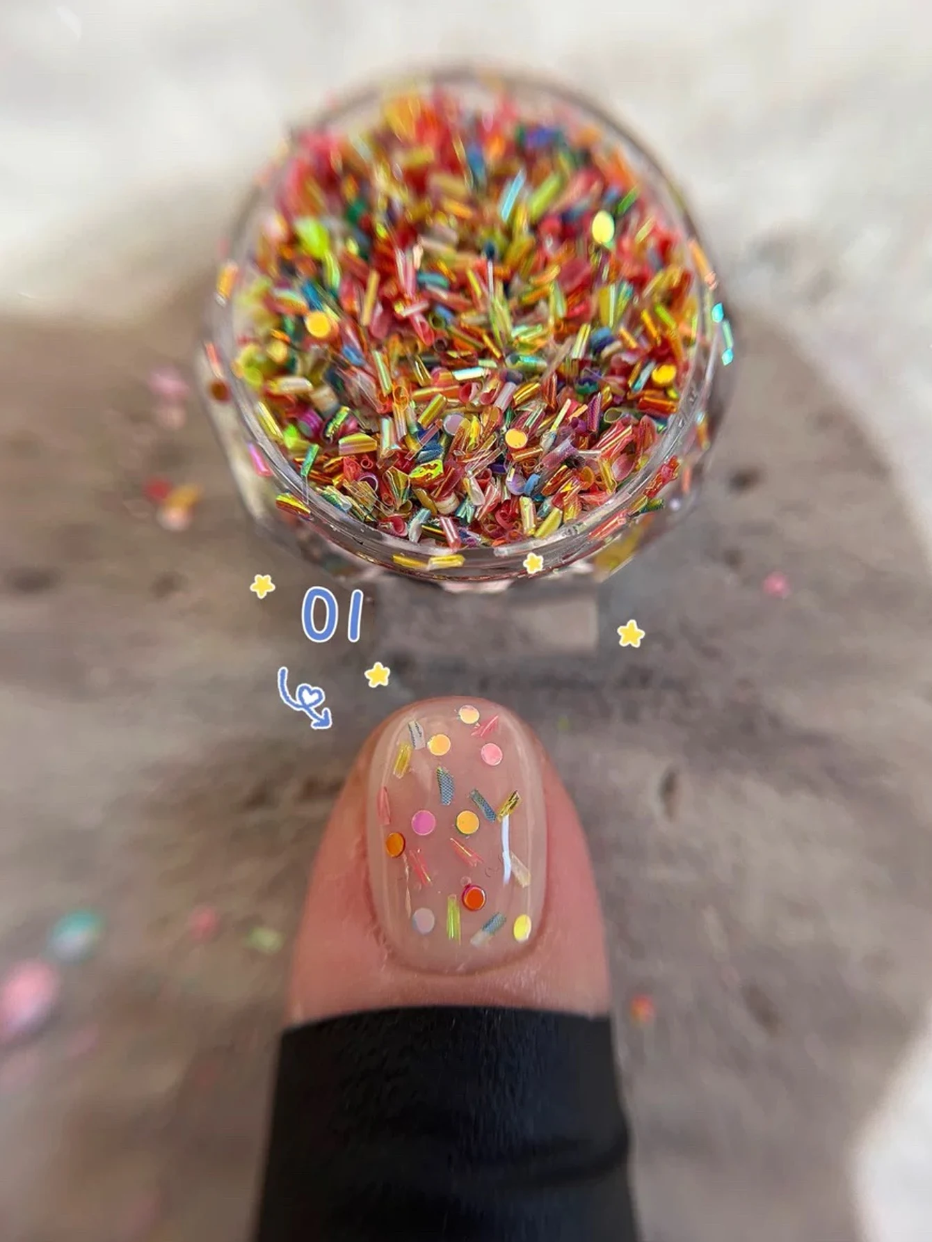 1 PCS /5 PCS three-dimensional colorful nail art accessories, cute and versatile three-dimensional nail art sequin partic