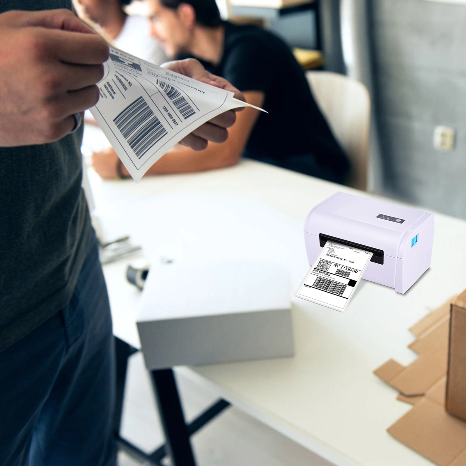 

Clothing Label Printer Shipping Label Printer Clear Printing 160mm/s High Speed Printing Label Printer for Warehouse Store