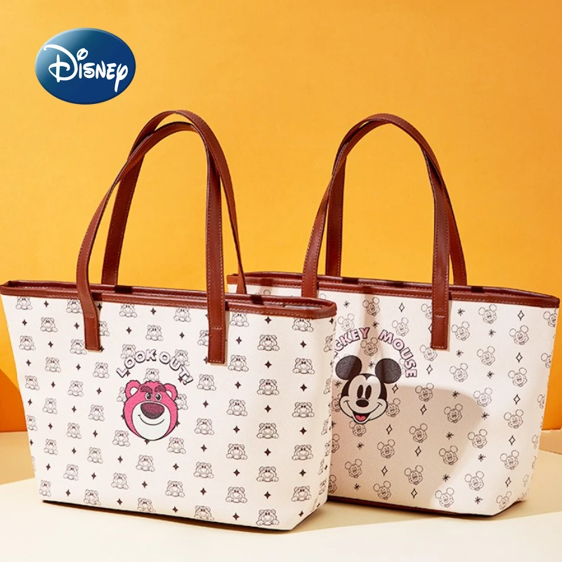 

Disney Mickey New Women's Handbag Cartoon Women's Shoulder Bag Luxury Brand Original Fashion Women's Tote Bag Large Capacity