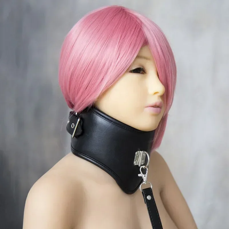 

Erotic Black Soft Sponge Padded Inside Leather Chastity Posture Neck Collar For Bdsm Choker Bondage Couples Harness Sex Products