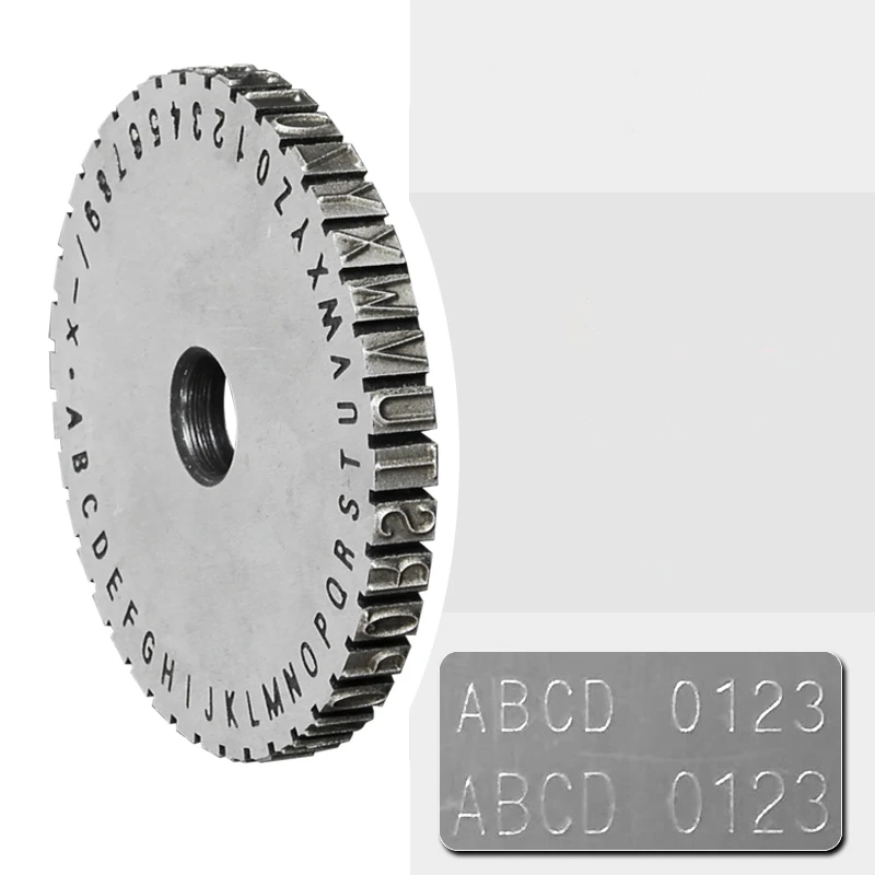 Character Plate Font Wheel Gear for Manual steel embossing machine Embosser 2mm/ 2.5mm/ 3mm/ 4mm/ 5mm/ 6mm Metal Sheet Plate