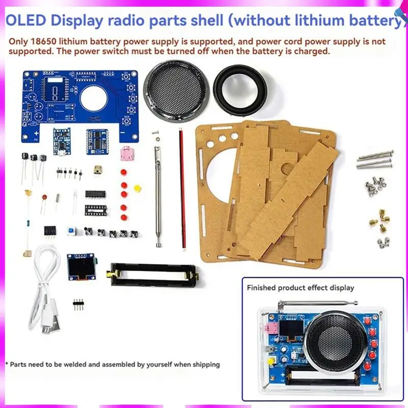 N96R FM Radio DIY Electronic Kit With OLED Display Electronic Welding Practice Assembly Production Kit DIY Assembly Kit