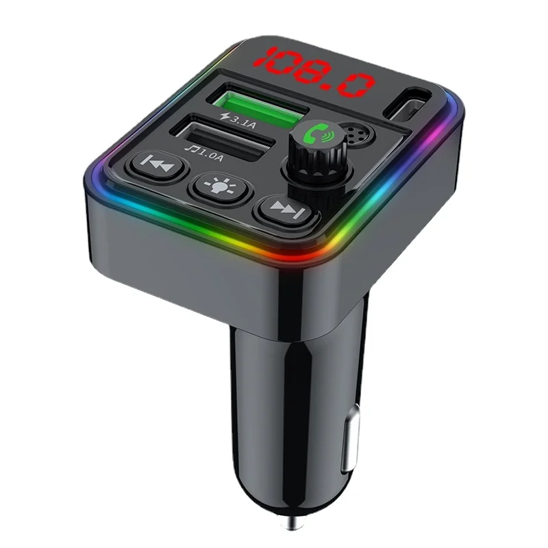 

F19 Car MP3 Bluetooth Player, Hands-free Calling, U-Disk, Lossless Sound Quality, 12V/24V Car FM Transmitter