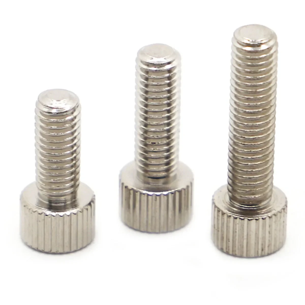 5pcs M3 M4 M5 M6 Nickel Plated Steel Thumb Screws Plain Type Metric Knurled Head Manual Adjustment Screws