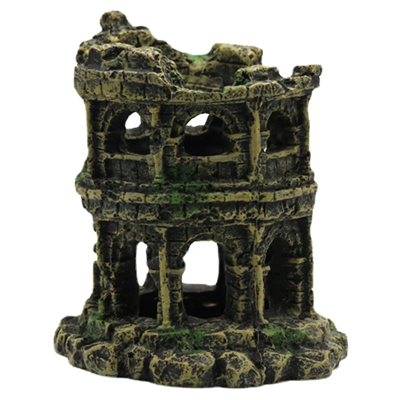 Aquarium Decor Ruins Resin Betta Hideout Figurine Artificial Landscaping Craft Fishes Tank Decor for Aquarium Micro Landscape