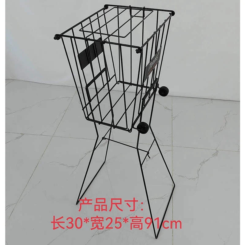 Portable four-corner tennis ball rack baseball training ball collector foldable handle tennis ball storage rack