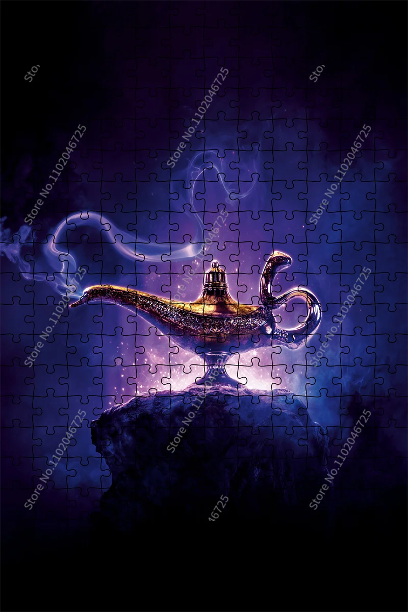 Disney Aladdin Magic Lamp Pattern Puzzle 300 500 1000 Pieces Creative Jigsaw Puzzle Game Kids Educational Toys Collection Hobby