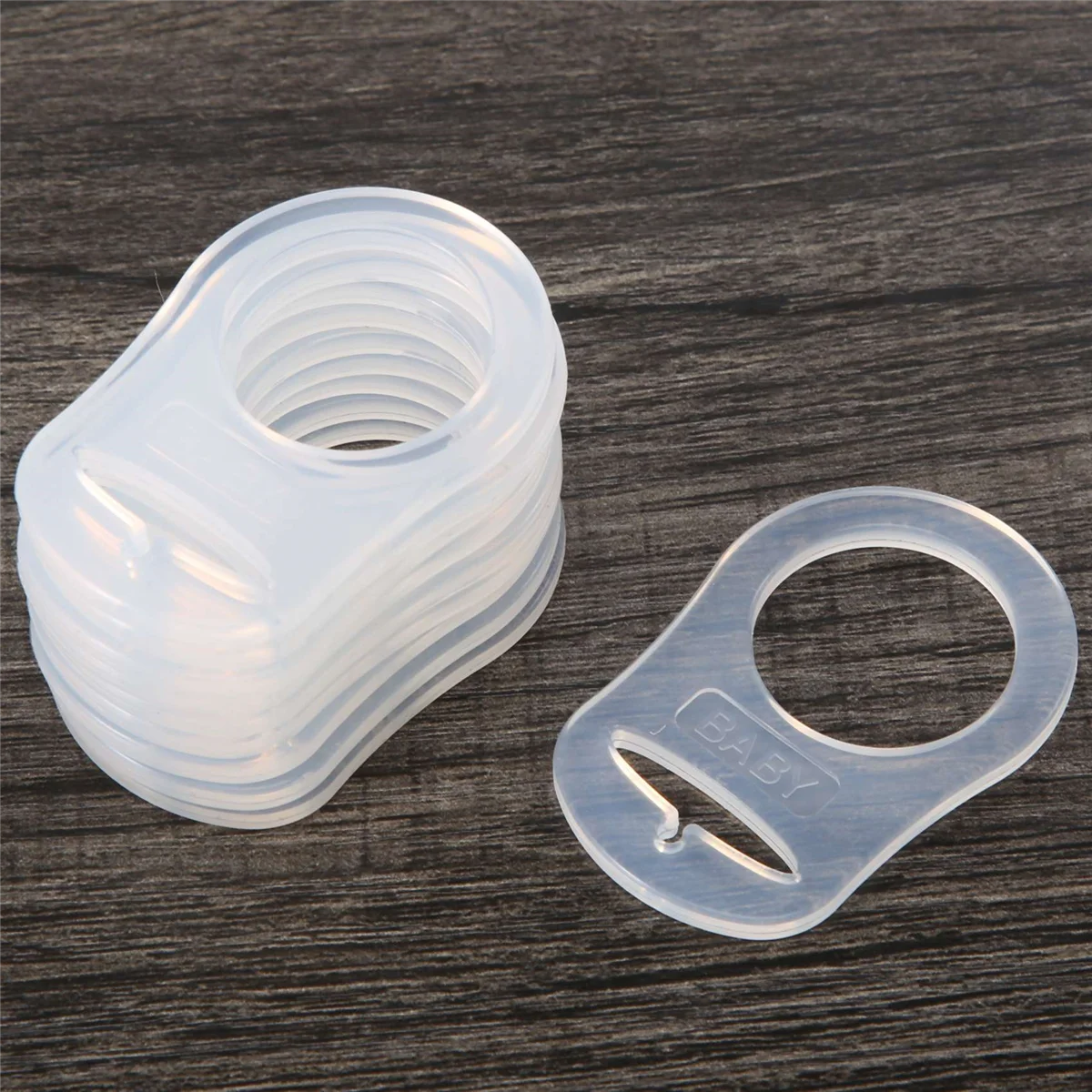 SCYA 10 Uds botón anillo de silicona Mam chupete titular maniquí Clip adaptador transparente