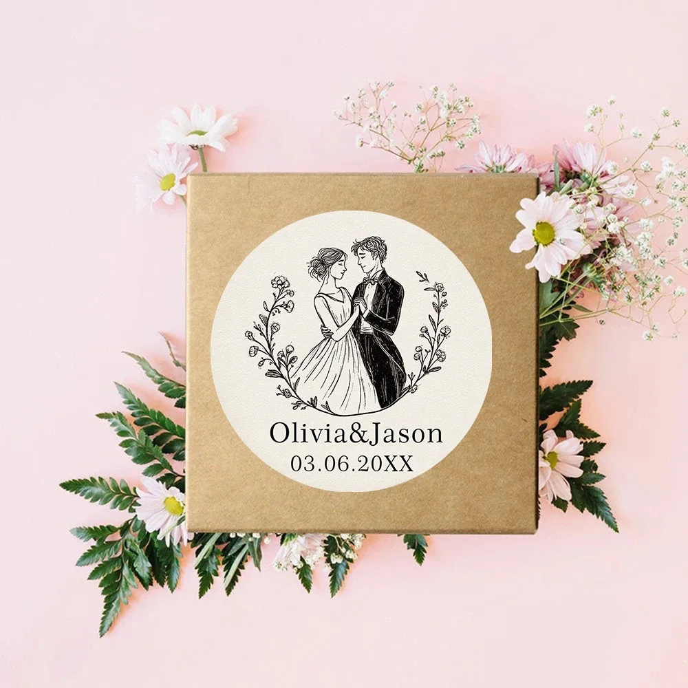 45/90 قطعة من ملصقات أرقام عيد الميلاد ذات الاسم الشخصي المخصص، لتغليف هدايا حفلات الزفاف والتعميد