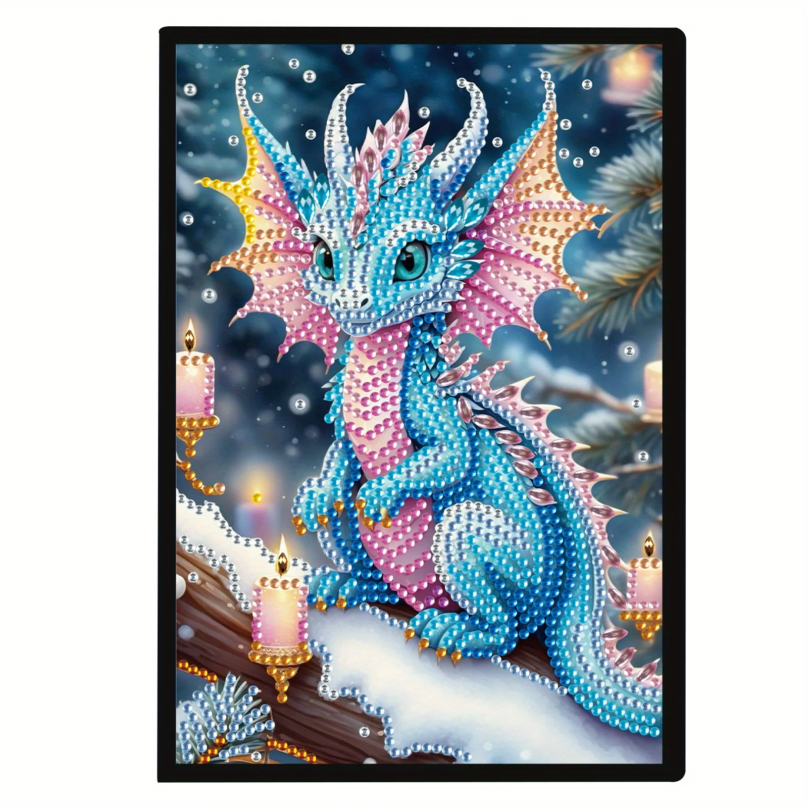 

5D DIY Special Shape Diamond Art Painting A5 Notebook Sketchbook, Rhinestone Art Hand Craft Kit Office Product (Blue Dragon)